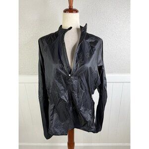 On Cloud Zero Jacket Womens Large Black Ultra Lightweight Packable Running